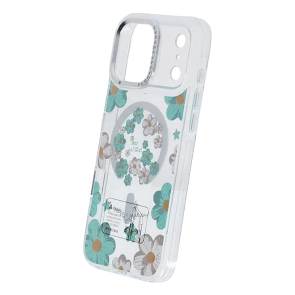 Gradient Floral Magnetic Case For iPhone 17 Pro Green
