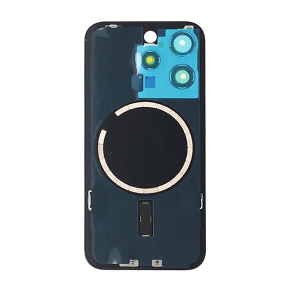 iPhone 15 Pro Bagsideglas med Magsafe Magnet - Hvid