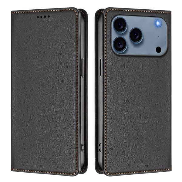iPhone 18 Pro/17 Pro Pungcover PU-læder - Sort