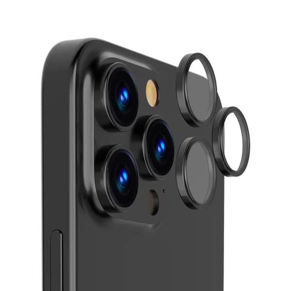 iPhone 16 Pro/16 Pro Max Bagkamera Linse + Beslag Sort