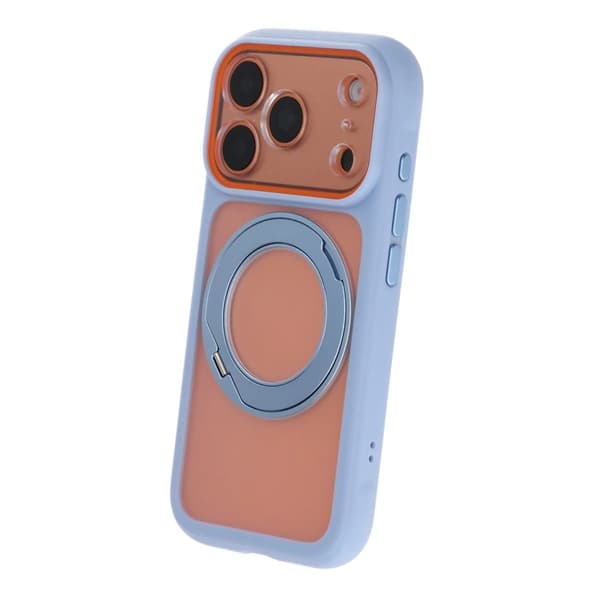 Clear Glow 360 Rotating MagSafe Stand Case For iPhone 17 Pro/18 Pro Sky Blue