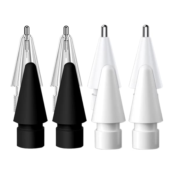 Apple Pencil Gen1 Gen2 spidser - 2 hvide 2 sorte 2 gennemsigtige
