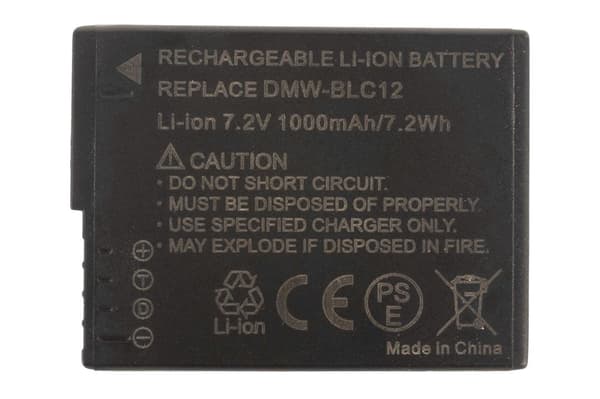 Batteri til DMW-BLC12 erstatningsbatteri