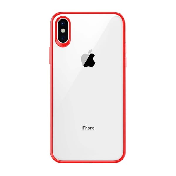 Stöttåligt Mobilskal iPhone XS Max - Röd/Transparent