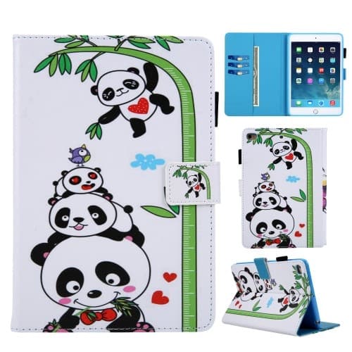 iPad 9.7\" 5/6, iPad Air/Air 2 Plånboksfodral med tryck - Panda/Bambu