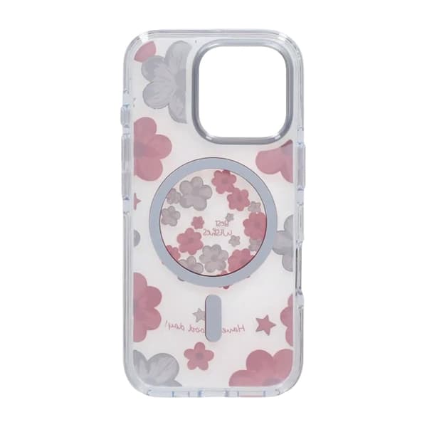 Gradient Blomster Magnetisk Cover Til iPhone 16 Pro Max Pink