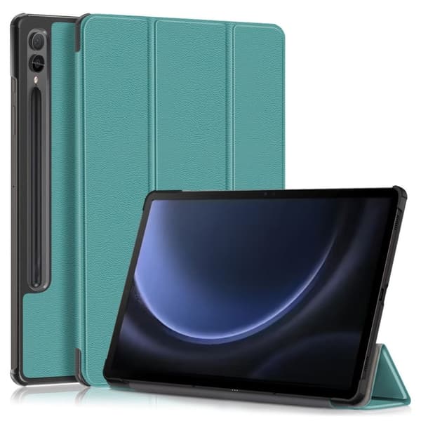 Samsung Galaxy Tab S9 FE Plus Tri-fold stand Cover - Grøn