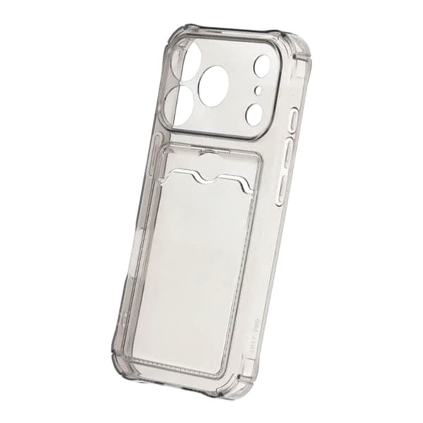 Stødsikkert telefoncover med kortholder til iPhone 17 Pro - Sort