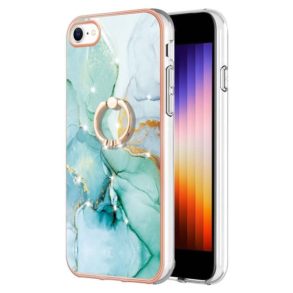 YB IMD iPhone SE osv. cover i marmor med ring - Grøn