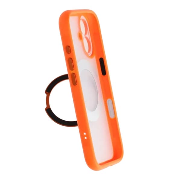 Clear Glow 360-degree Rotating MagSafe Stand Case For iPhone 17 Orange