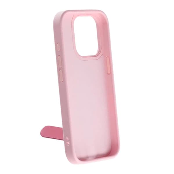 Etui med udfoldeligt roterende stativ til iPhone 16 Pro Max - Pink