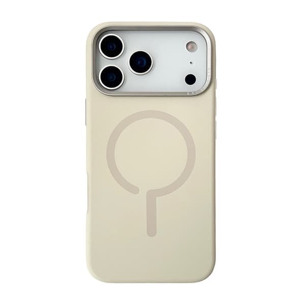 Mobilskal Silikon med Kamera Metallram för iPhone 17 Pro Max - Vit