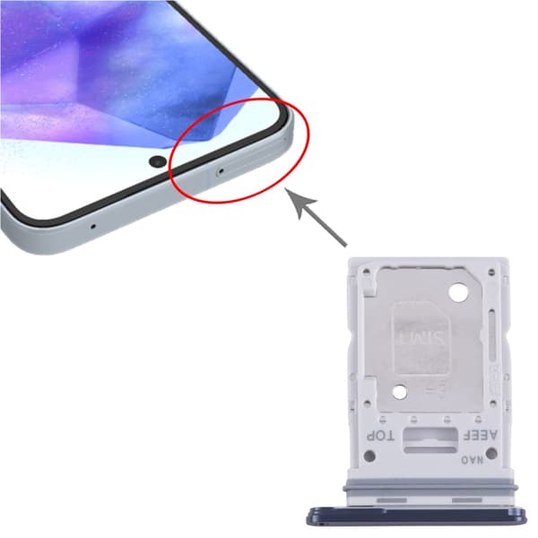 Samsung Galaxy A55 SIM-kortin pidike musta