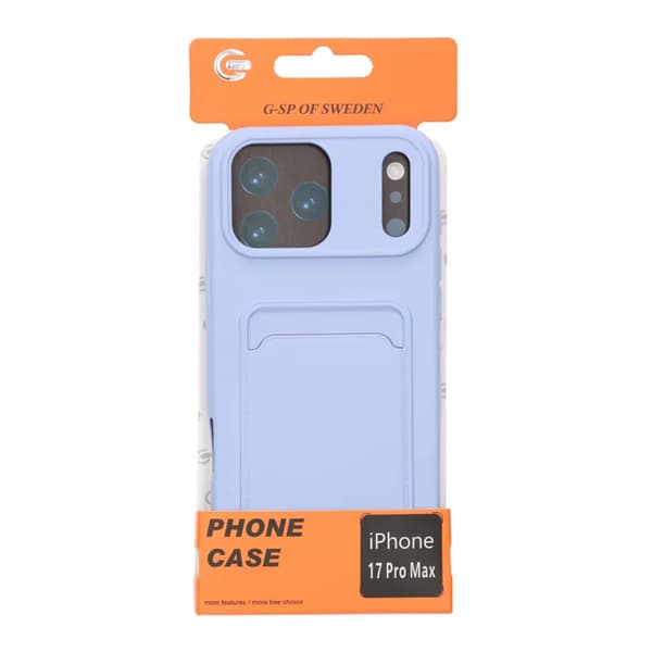 Silikonecover med kortholder iPhone 17 Pro Max - Lilla