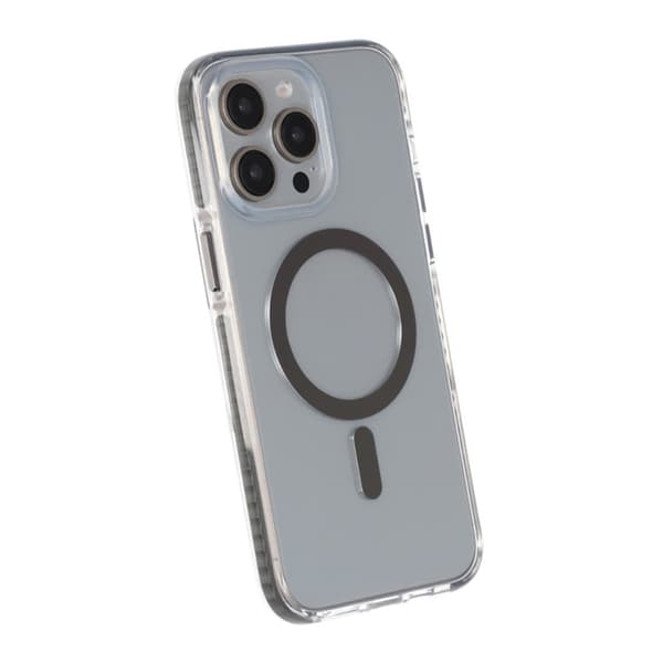 iPhone 15 Pro Max Mobilcover Magnet Dobbeltbeskyttelse - Grå