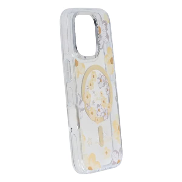 Gradient Floral Magnetic Case For iPhone 16 Pro Yellow