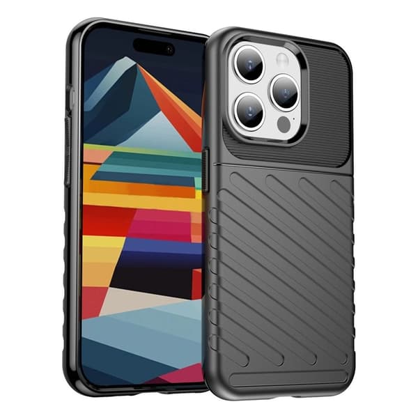 Anti-ridse iPhone 15 Pro Max cover - Sort