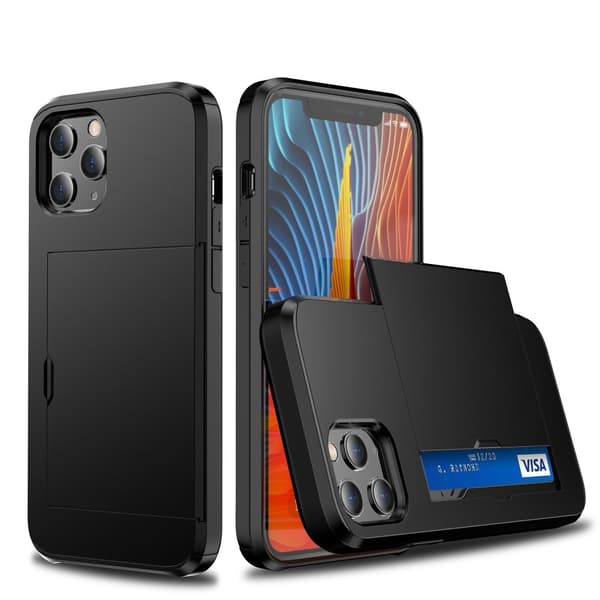 iPhone 12 Mini Cover med Kortholder - Sort