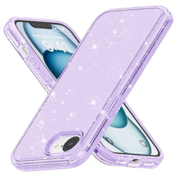 iPhone 17e/16e Glitter-suojakuori - Violetti