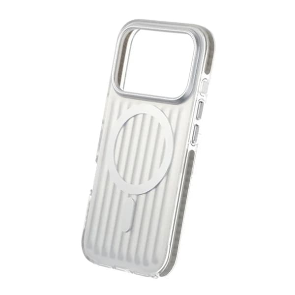 Mobilskal Korrugerad Magsafe för iPhone 17 Pro - Silver