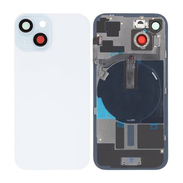 iPhone 15 Baksida Glas med smådelar - Vit