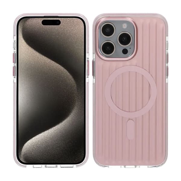 Mønstret TPU-cover til iPhone 15 Pro Max med MagSafe - Pink