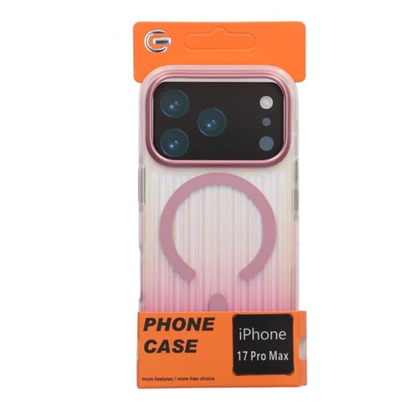 Mobilskal Korrugerad MagSafe för iPhone 17 Pro Max - Rosa