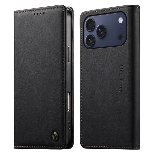DIERFENG iPhone 18 Pro Max/17 Pro Max Pungcover RFID-blokering - Sort