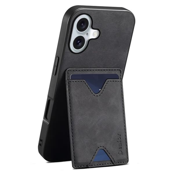 DENIOR iPhone 17 Cover med Stativ - Sort