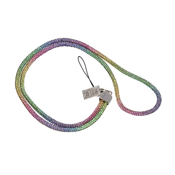 Fuld diamant tag gudinde lanyard regnbuefarve