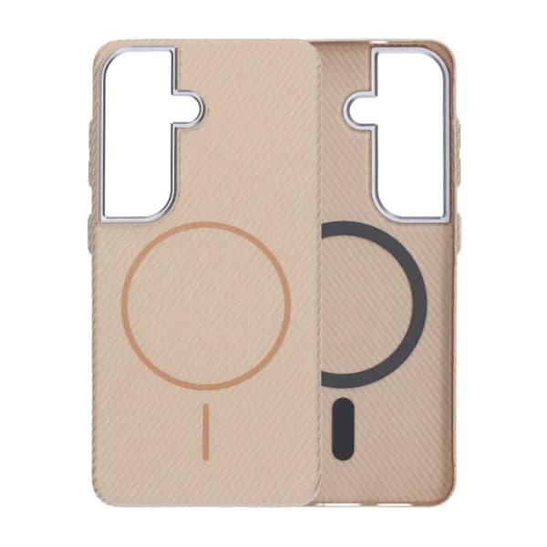 Crabon - blank Magnetisk Etui Til Samsung S26 Guld