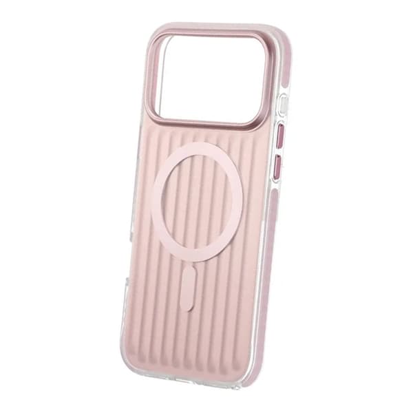 Mobilskal Korrugerad Magsafe för iPhone 17 Pro Max - Rosa