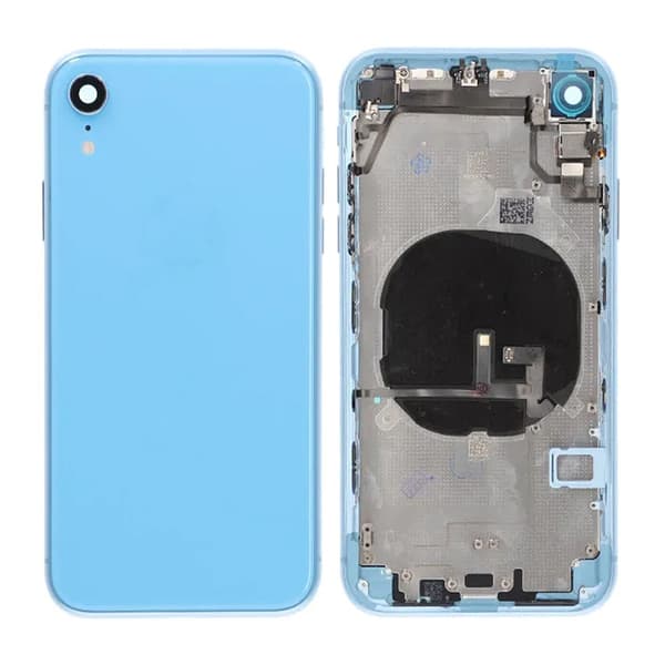 iPhone XR Bagcover med Fuld Ramme Premium - Blå