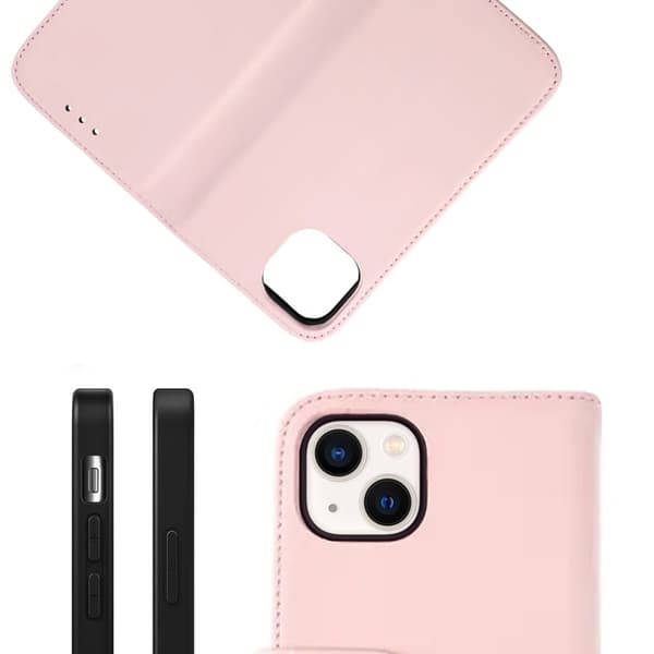 iPhone 13 Plånboksfodral Läder Rvelon - Rosa