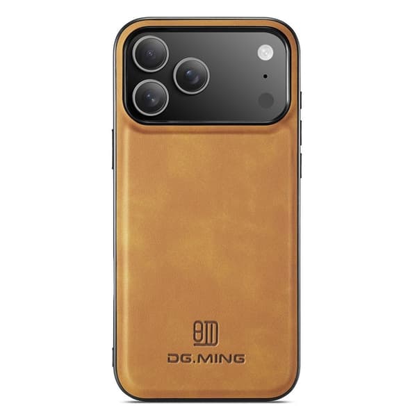 DG.MING iPhone 18 Pro/17 Pro PU-läderfodral - Ljusbrun