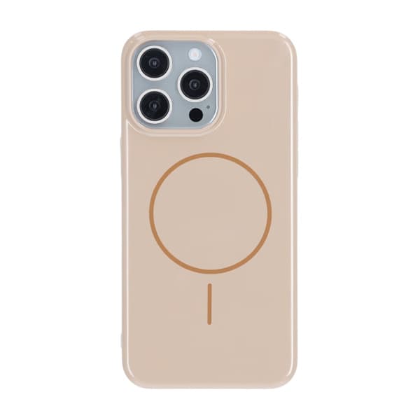 Blankt design Magnetisk etui til iPhone 15 Pro Max Guld