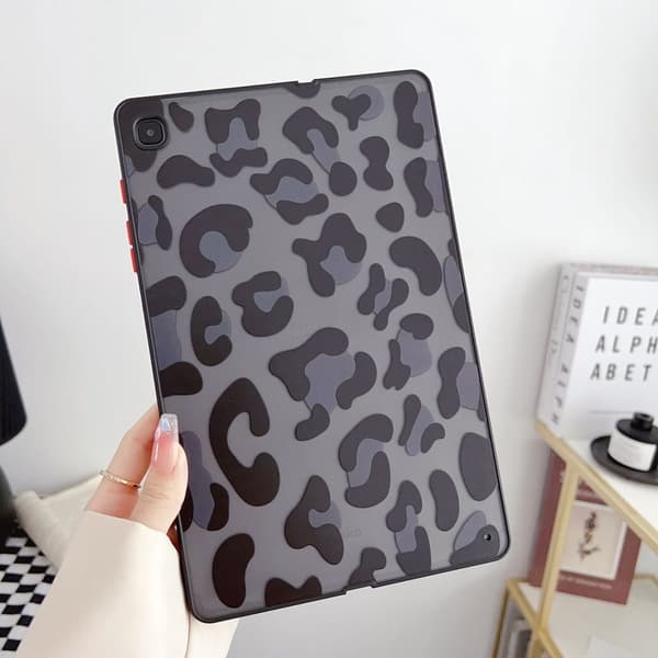 Samsung Galaxy Tab S6 Lite m.m. Mønster Cover - Sort Leopard