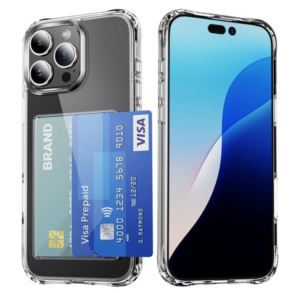 iPhone 16 Pro TPU-kotelo korttipaikalla - Läpinäkyvä