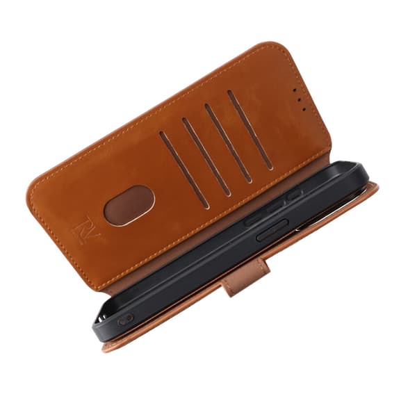 iPhone 15 Pro Max Plånboksfodral Magnet Rvelon - Brun