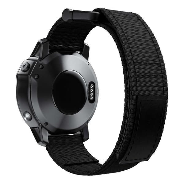 Garmin Fenix 7//6/6 Pro/Forerunner 945/935 osv. Nylon Urrem - Sort