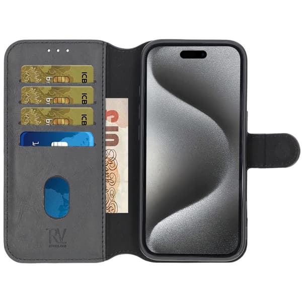 iPhone 16 Pung Etui Magnet Rvelon - Sort