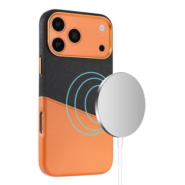 Dual-Tone Læder Kortholder Magnetisk Telefoncover Til iPhone 17 Pro Max/18 Pro Max Brun