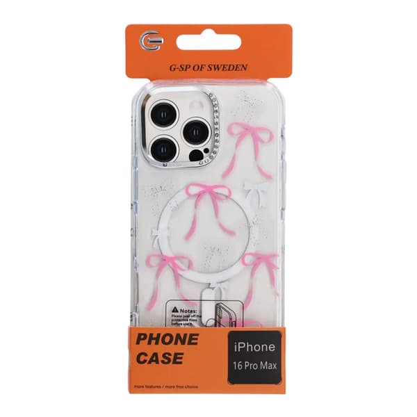 Skal Magsafe til iPhone 16 Pro Max - Transparent med sløjfe