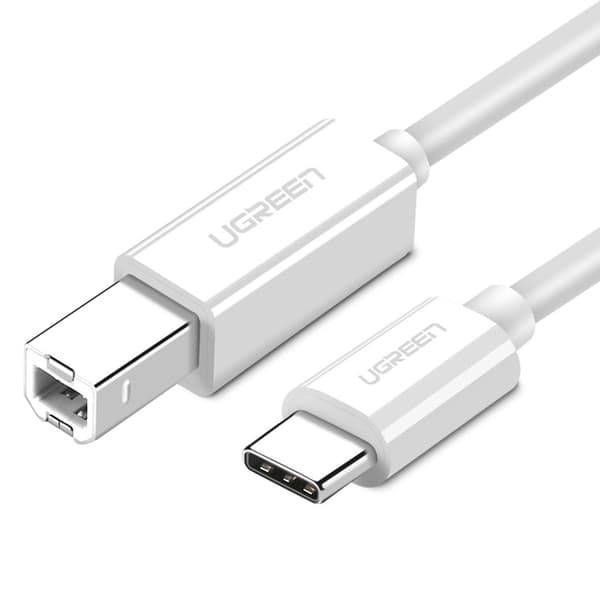 Ugreen USB-C til USB-B 2.0 Printerkabel 1,5 m - Hvid