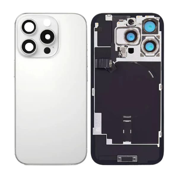 iPhone 16 Pro Max Bagglas med smådele - Hvid Titanium