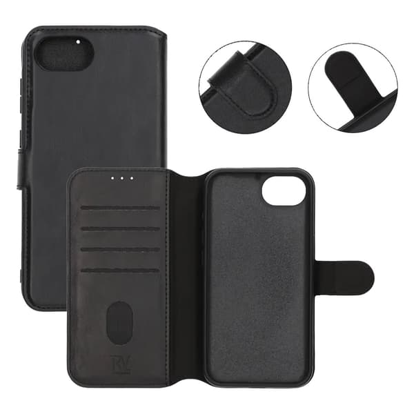 Rvelon Pungcover Magnet til iPhone 16e - Sort
