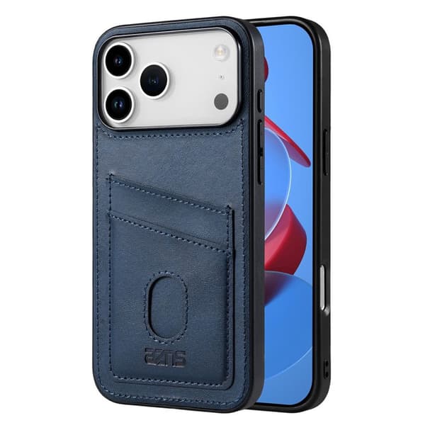 Fodral med kortplatser PU-läder iPhone 18 Pro Max, iPhone 17 Pro Max - Blå