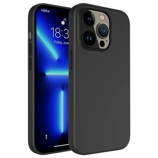 Flydende silikone etui til iPhone 14 Pro Max - Sort