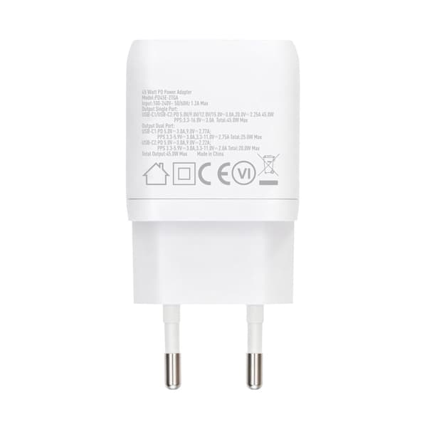 Rvelon 45W 2C EU STRØMADAPTER HVID