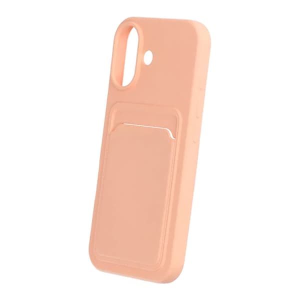 Silikonikotelo korttipidikkeellä iPhone 17 - Pinkki